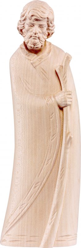 san giuseppe pastore - demetz - deur  - statua in legno naturale. altezza pari a 20