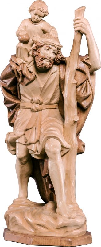 san cristoforo duomo di colonia - demetz - deur - statua in legno dipinta a mano. altezza pari a 60 cm.