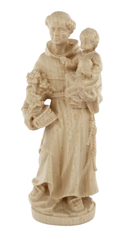 statua di sant'antonio da padova in legno naturale, linea da 10 cm - demetz deur