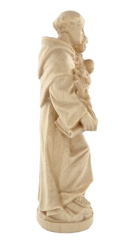 statua di sant'antonio da padova in legno naturale, linea da 10 cm - demetz deur