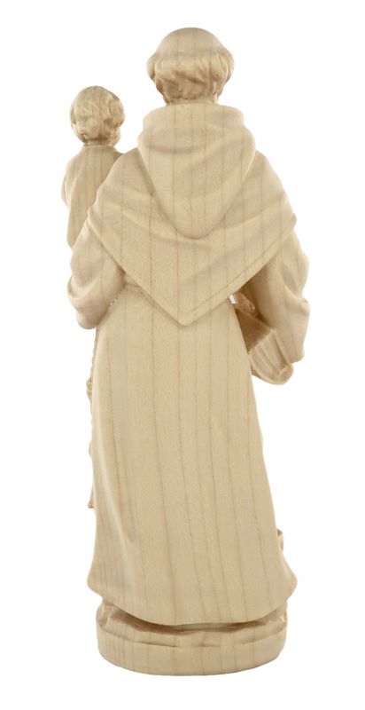 statua di sant'antonio da padova in legno naturale, linea da 15 cm - demetz deur