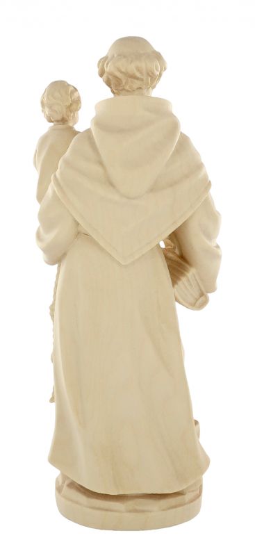 statua di sant'antonio da padova in legno naturale, linea da 20 cm - demetz deur