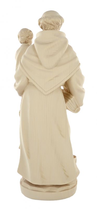 statua di sant'antonio da padova in legno naturale, linea da 30 cm - demetz deur