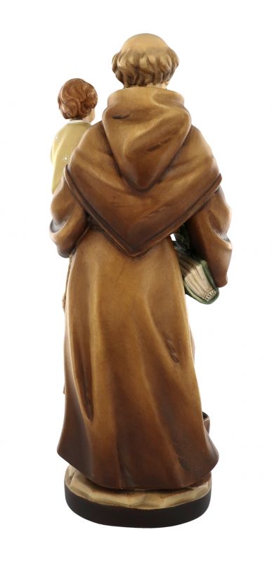 statua di sant'antonio da padova in legno dipinto a mano, linea da 30 cm - demetz deur