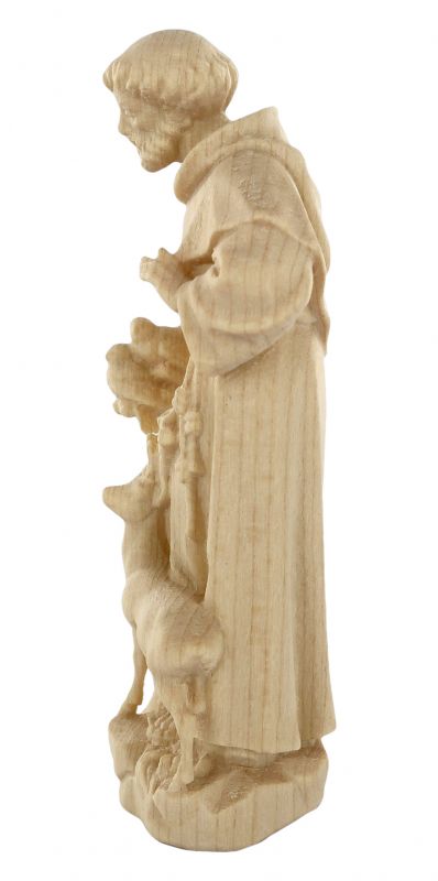 statua di san francesco d'assisi in legno naturale, linea da 10 cm - demetz deur