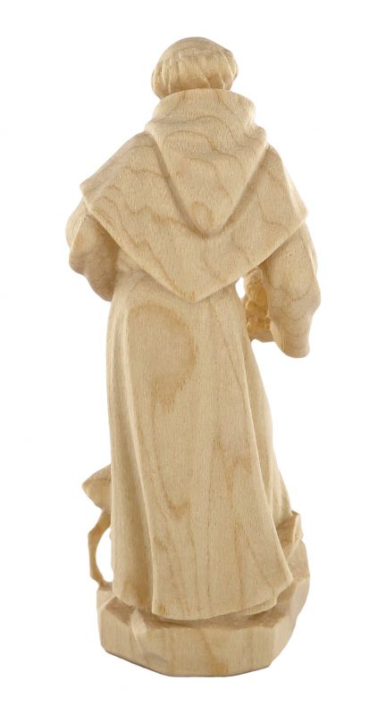 statua di san francesco d'assisi in legno naturale, linea da 10 cm - demetz deur