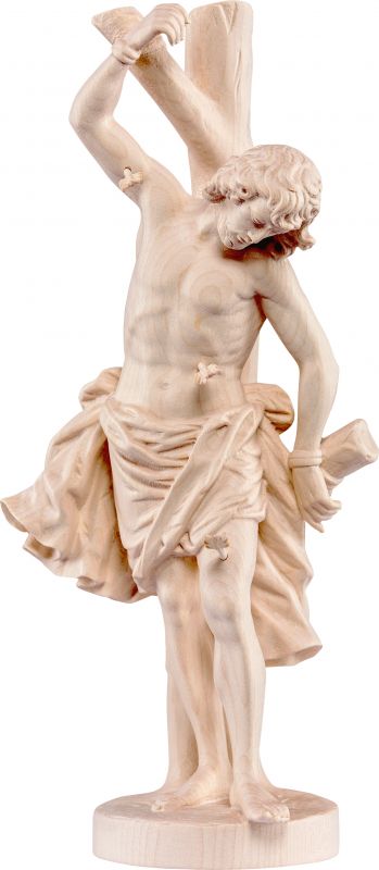 san sebastiano - demetz - deur - statua in legno naturale dipinta a mano. altezza pari a 15 cm