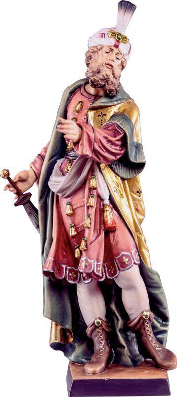 san cosimo - demetz - deur - statua in legno dipinta a mano. altezza pari a 30 cm.