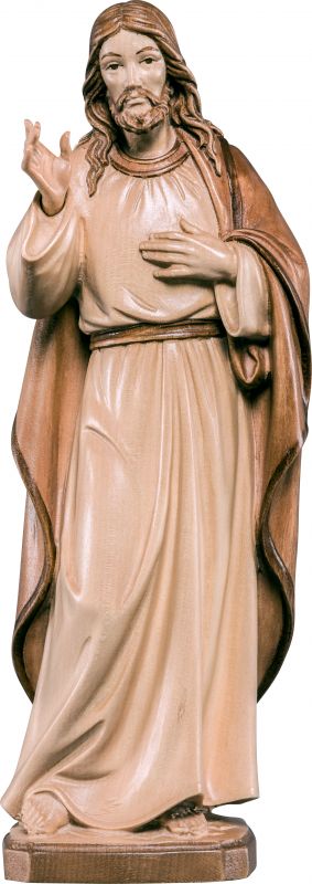 statua di gesù in stile classico in legno, 3 toni di marrone, linea da 15 cm - demetz deur