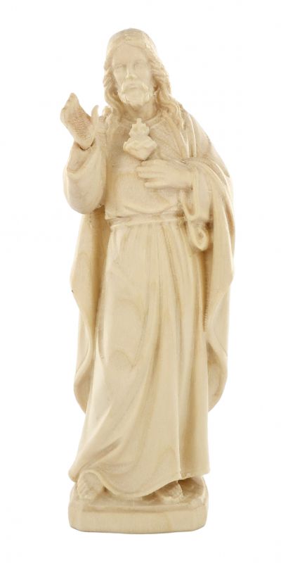 sacro cuore di gesù classic - demetz - deur - statua in legno dipinta a mano. altezza pari a 10 cm.