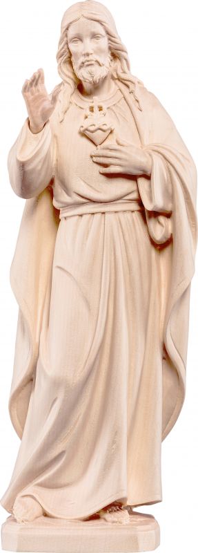 sacro cuore di gesù classic - demetz - deur - statua in legno dipinta a mano. altezza pari a 30 cm.