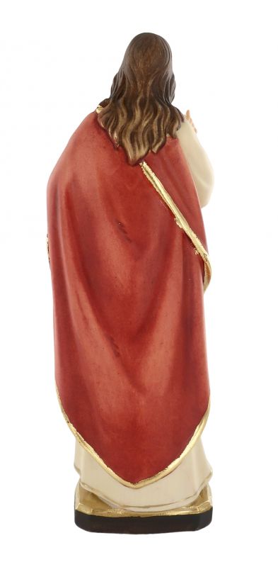 sacro cuore di gesù classic - demetz - deur - statua in legno dipinta a mano. altezza pari a 20 cm.