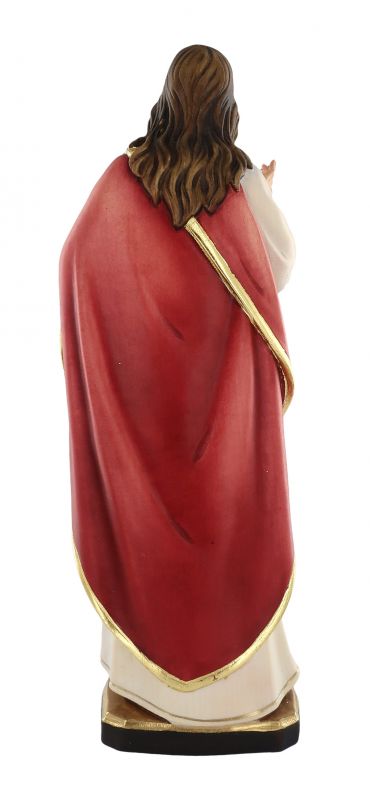 sacro cuore di gesù classic - demetz - deur - statua in legno dipinta a mano. altezza pari a 30 cm.