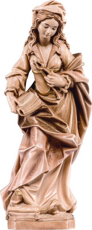 statua san apollonia - demetz - deur - statua in legno dipinta a mano. altezza pari a 20 cm.