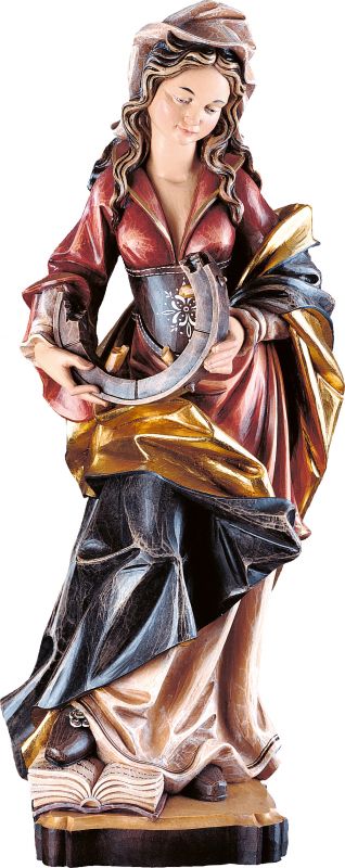 statua santa caterina - demetz - deur - statua in legno dipinta a mano. altezza pari a 15 cm.