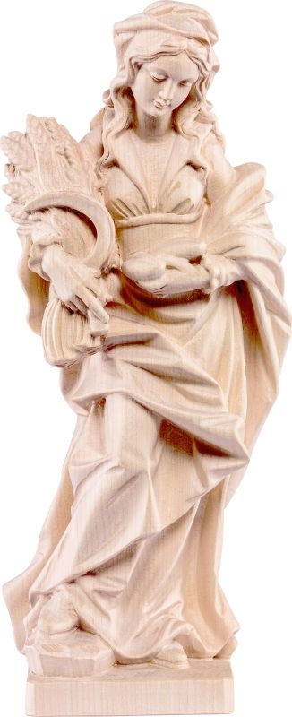 statua santa notburga - demetz - deur - statua in legno dipinta a mano. altezza pari a 20 cm.