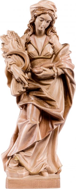 statua santa notburga - demetz - deur - statua in legno dipinta a mano. altezza pari a 30 cm.