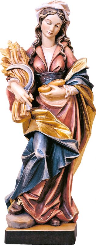 statua santa notburga - demetz - deur - statua in legno dipinta a mano. altezza pari a 40 cm.