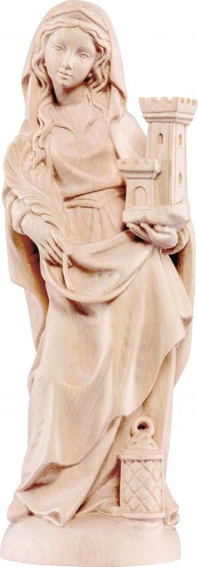 statua santa barbara gotica - demetz - deur - statua in legno dipinta a mano. altezza pari a 60 cm.