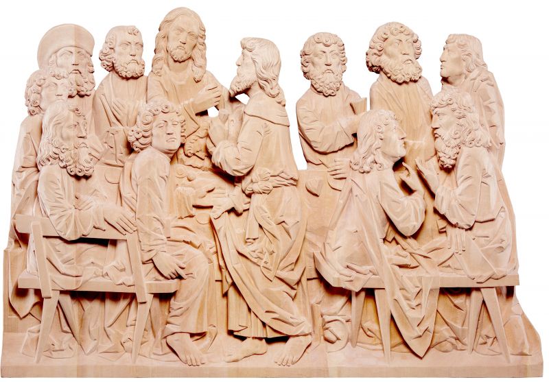 ultima cena riemenschneider - demetz - deur - statua in legno dipinta a mano. altezza pari a 100 cm.