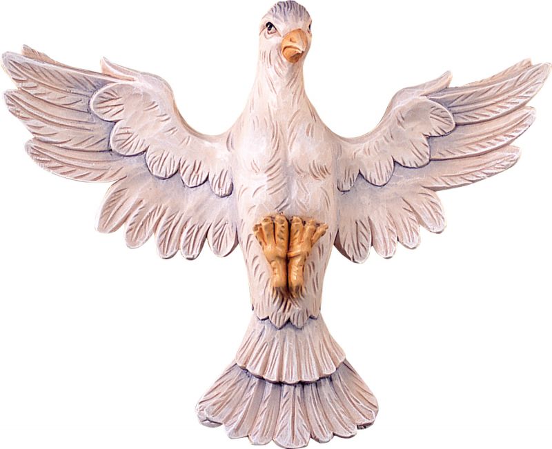 spirito santo tiglio - demetz - deur - statua in legno dipinta a mano. altezza pari a 23 cm.