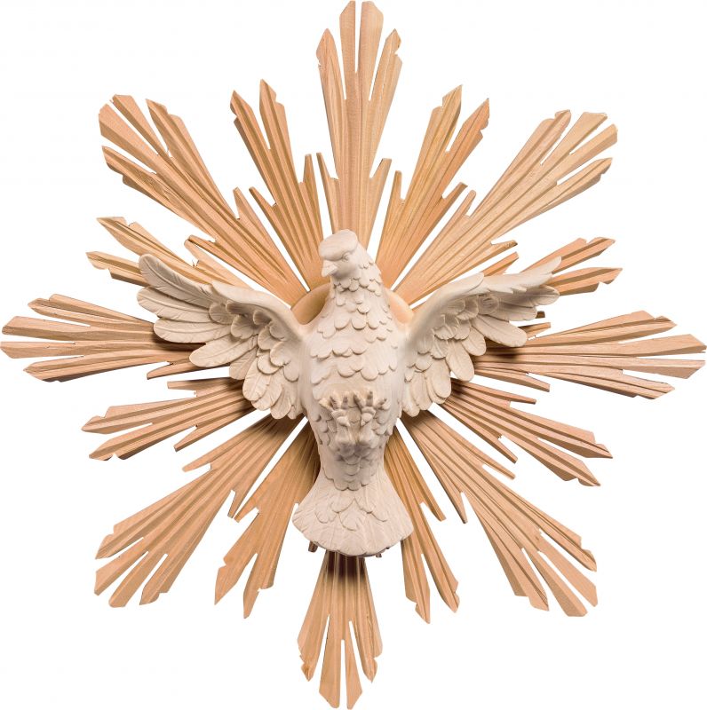 spirito santo con raggi - demetz - deur - statua in legno dipinta a mano. altezza pari a 25 cm.