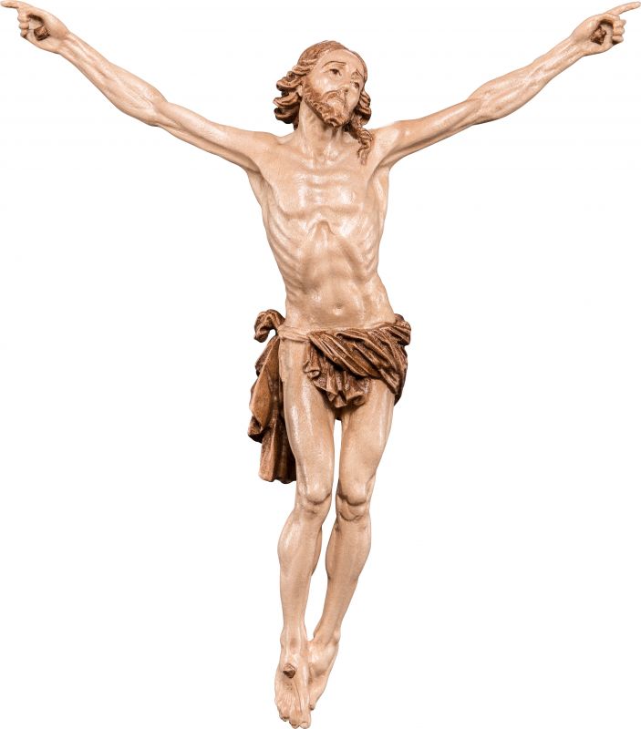 crocifisso cristo della passione - demetz - deur - statua in legno dipinta a mano. altezza pari a 42 cm.