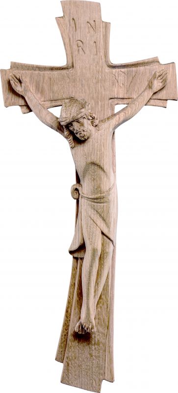 crocifisso sinai rovere - demetz - deur - statua in legno dipinta a mano. altezza pari a 60 cm.