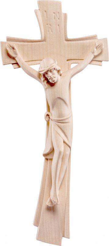 crocifisso sinai bianco - demetz - deur - statua in legno dipinta a mano. altezza pari a 30 cm.