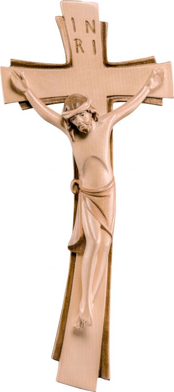 crocifisso sinai bianco - demetz - deur - statua in legno dipinta a mano. altezza pari a 20 cm.
