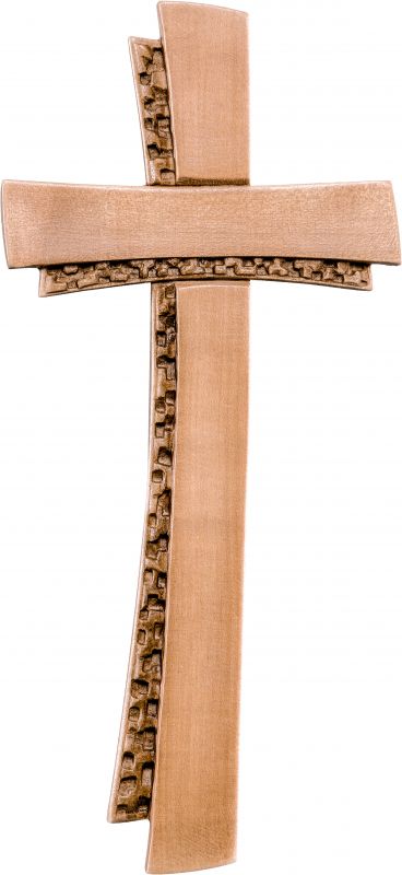 crocifisso croce deco - demetz - deur - croce in legno dipinta a mano. altezza pari a 14 cm.
