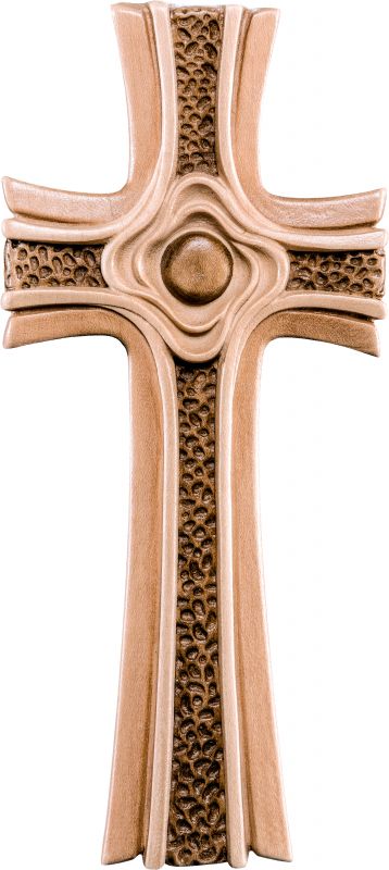 crocifisso croce delle rose - demetz - deur - statua in legno dipinta a mano. altezza pari a 13 cm.