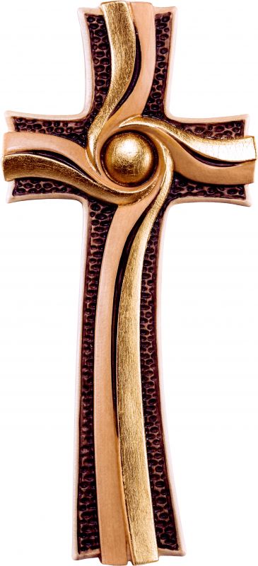 crocifisso croce della luce - demetz - deur - croce in legno dipinta a mano. altezza pari a 26 cm.