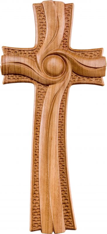 crocifisso croce della luce ciliegio - demetz - deur - croce in legno dipinta a mano. altezza pari a 26 cm.