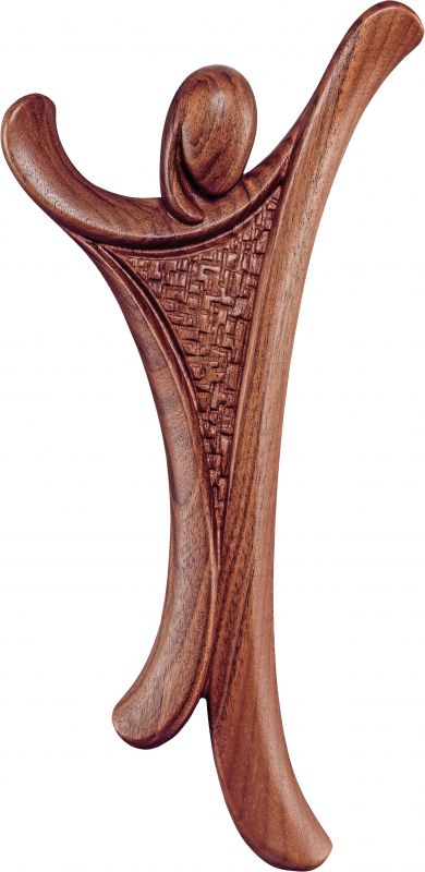 cristo design noce - demetz - deur - statua in legno dipinta a mano. altezza pari a 20 cm.