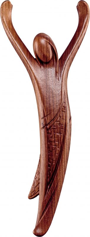 crocifisso cristo della gioventù noce - demetz - deur - statua in legno dipinta a mano. altezza pari a 20 cm.