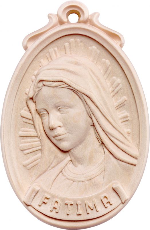 medaglione busto fatima - demetz - deur - statua in legno dipinta a mano. altezza pari a 6 cm.