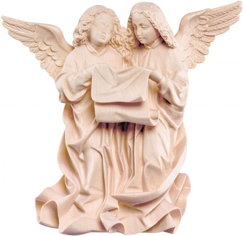 gruppo angeli pacher - demetz - deur - statua in legno dipinta a mano. altezza pari a 24 cm.
