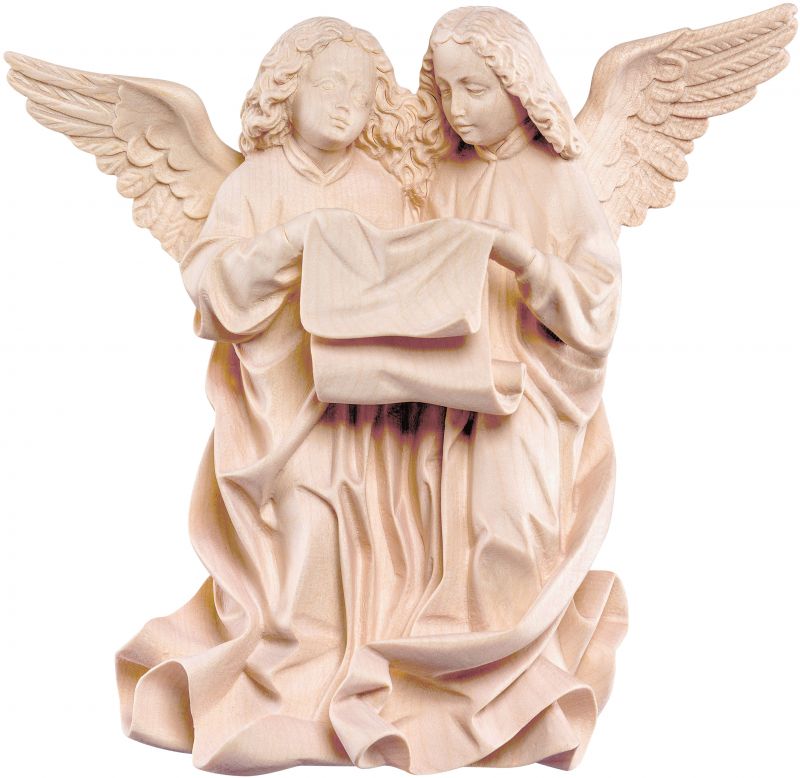 gruppo angeli pacher - demetz - deur - statua in legno dipinta a mano. altezza pari a 12 cm.