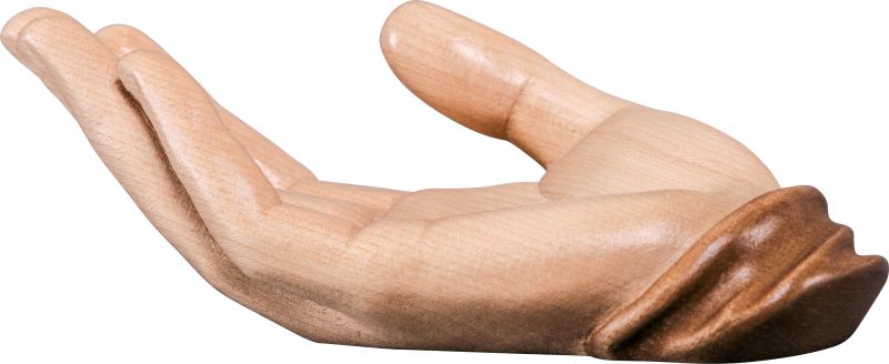 mano distesa - demetz - deur - statua in legno dipinta a mano. altezza pari a 15 cm.