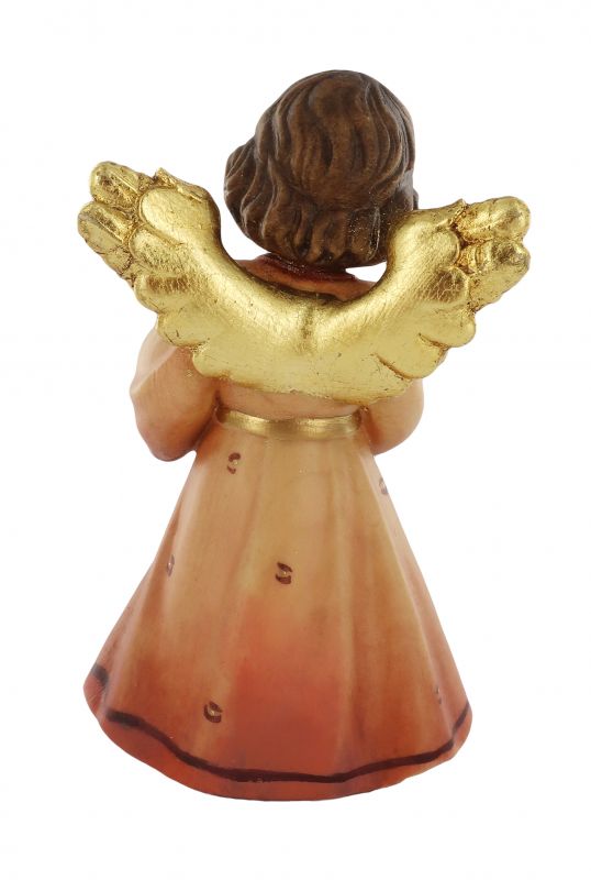 statuina dell'angioletto con dono, linea da 10 cm, in legno dipinto a mano, collezione angeli sissi - demetz deur