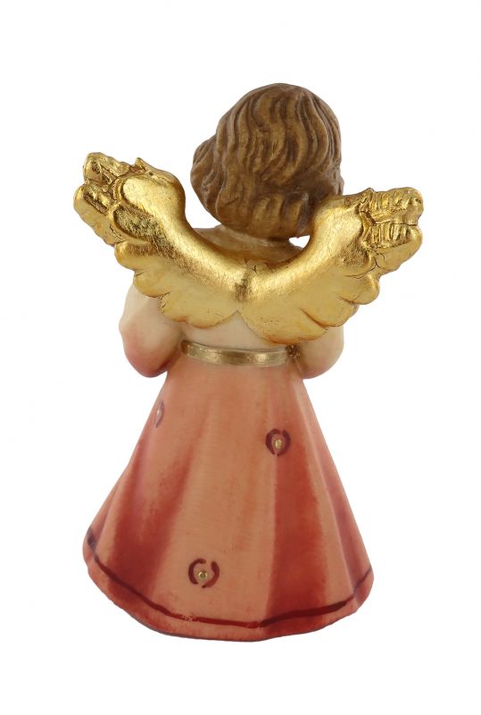 statuina dell'angioletto con dono, linea da 7 cm, in legno dipinto a mano, collezione angeli sissi - demetz deur