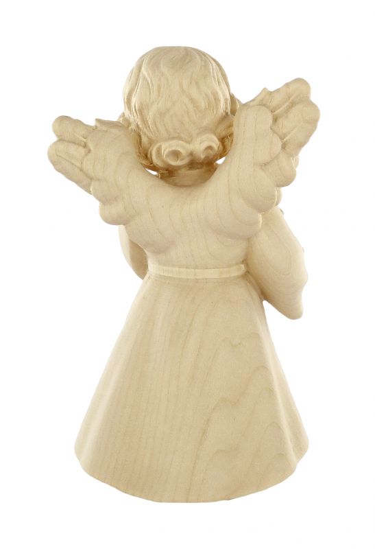 statuina dell'angioletto con alberello di natale, linea da 14 cm, in legno naturale, collezione angeli sissi - demetz deur