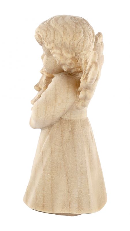 statuina dell'angioletto con alberello di natale, linea da 7 cm, in legno naturale, collezione angeli sissi - demetz deur