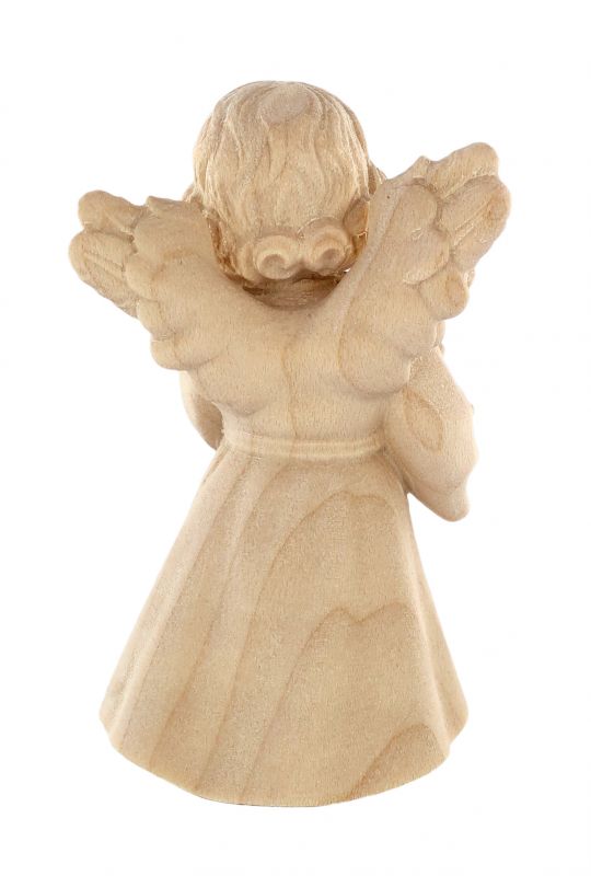 statuina dell'angioletto con alberello di natale, linea da 7 cm, in legno naturale, collezione angeli sissi - demetz deur