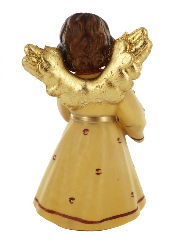 statuina dell'angioletto con alberello di natale, linea da 10 cm, in legno dipinto a mano, collezione angeli sissi - demetz deur