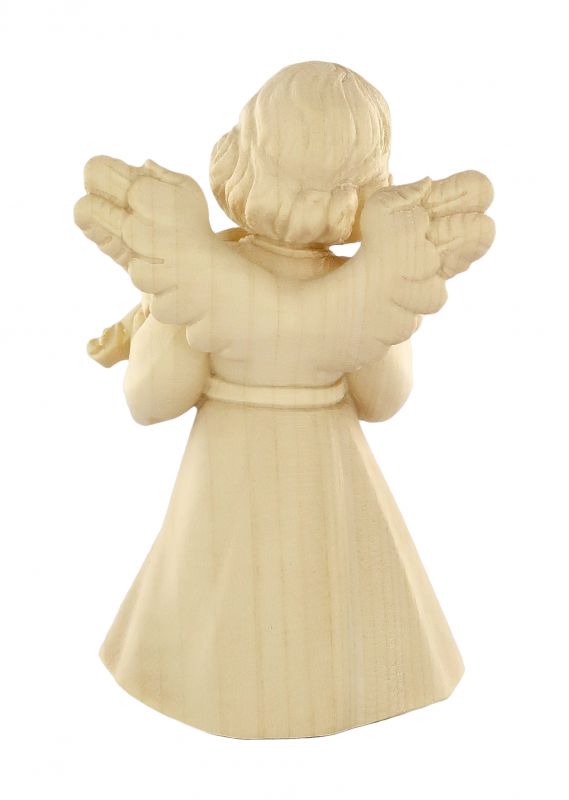 statuina dell'angioletto con violino, linea da 10 cm, in legno naturale, collezione angeli sissi - demetz deur
