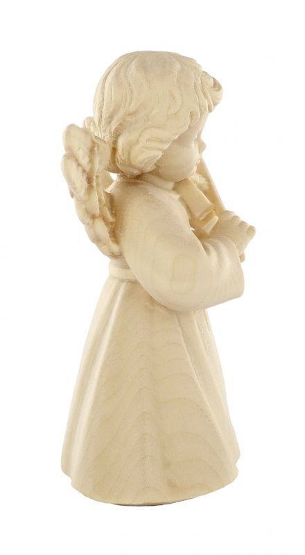 statuina dell'angioletto con violino, linea da 10 cm, in legno naturale, collezione angeli sissi - demetz deur