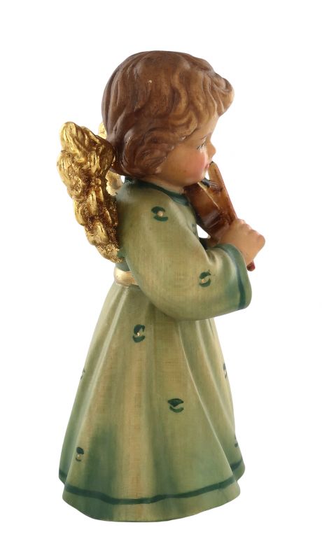 statuina dell'angioletto con violino, linea da 10 cm, in legno dipinto a mano, collezione angeli sissi - demetz deur