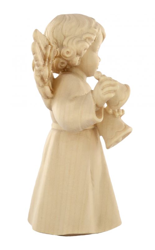 statuina dell'angioletto con campanelline, linea da 10 cm, in legno naturale, collezione angeli sissi - demetz deur